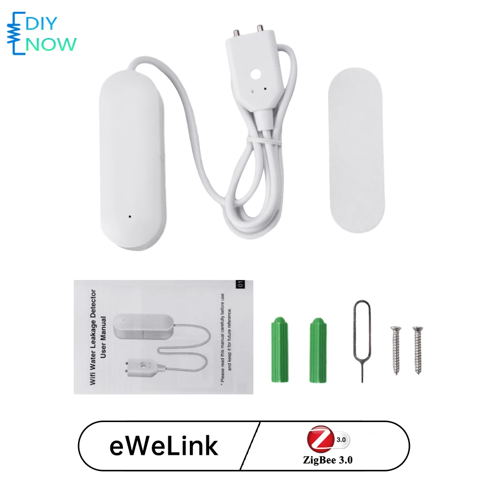 Smart Home Zigbee Gateway - เซ็นเซอร์ตรวจจับน้ำรั่วไหล ระบบตรวจสอบน้ำในบ้านอัจฉริยะ พร้อมสัญญาณเตือนทันที เชื่อมต่อ Zigbee3.0 สำหรับห้องครัว