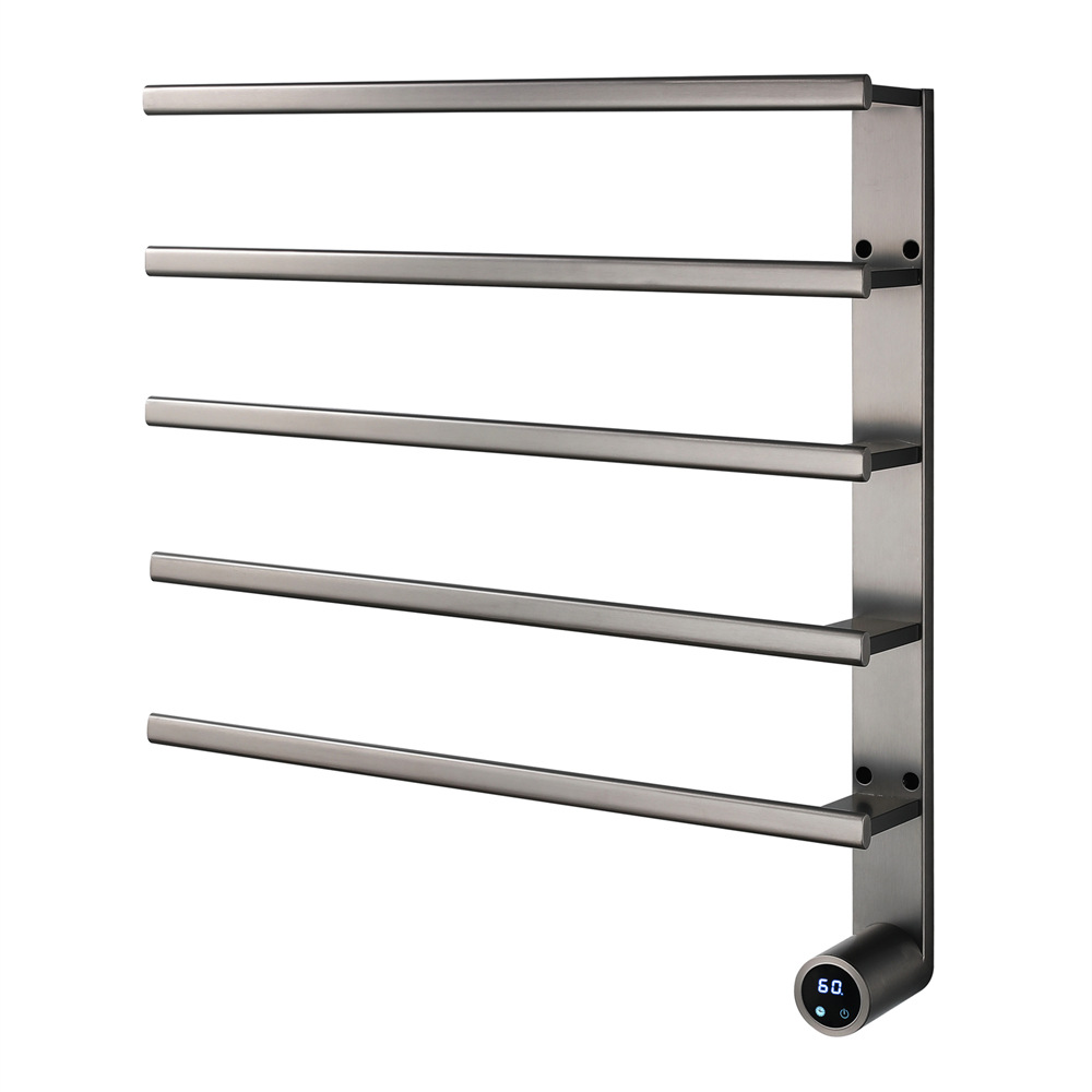 Smart Home Hotel - ราวแขวนผ้าเช็ดตัวอุ่นอัจฉริยะ สแตนเลสขัดเงา เครื่องอุ่นผ้าเช็ดตัวไฟฟ้า ควบคุมอุณหภูมิ หมุนได้ อุปกรณ์ห้องน้ำ
