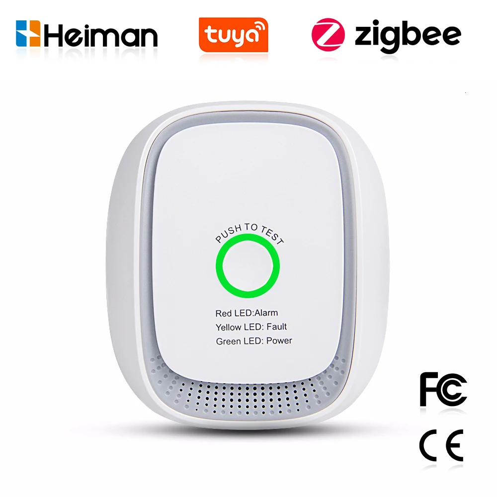 Smart Home Zigbee - HEIMAN Zigbee Tuya เซ็นเซอร์ก๊าซที่ติดไฟได้ ก๊าซธรรมชาติ ตรวจจับการรั่วไหลของ
