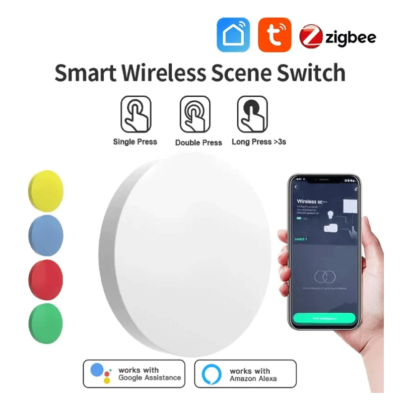 Smart Home Zigbee - ทูยา ซิกบีปุ่มไร้สายอัจฉริยะ สวิตช์ฉากต่างๆ ควบคุมผ่านแอป Smart Life