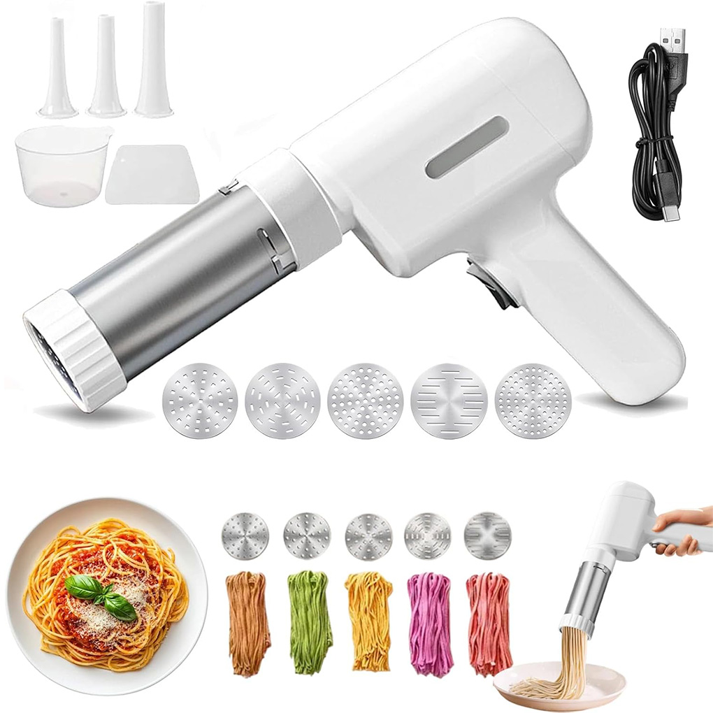 Smart Home Kitchen - เครื่องทำเส้นก๋วยเตี๋ยวไฟฟ้าไร้สายแบบพกพา ปี 2025 เครื่องกดเส้นก๋วยเตี๋ยว อุปกรณ์ใช้ในบ้าน ครัวกลางแจ้ง