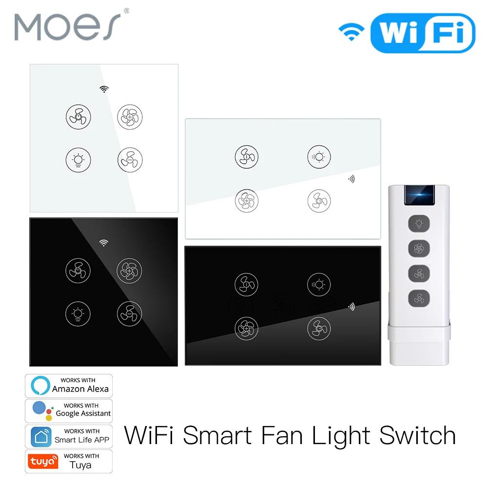 Smart Home Ventilation - ใหม่WiFi RFสมาร์ทเพดานพัดลม2/3ทิศทางSmart Life/Tuya APPรีโมทคอนโทรลRFควบคุมความเร็วAlexa google Home