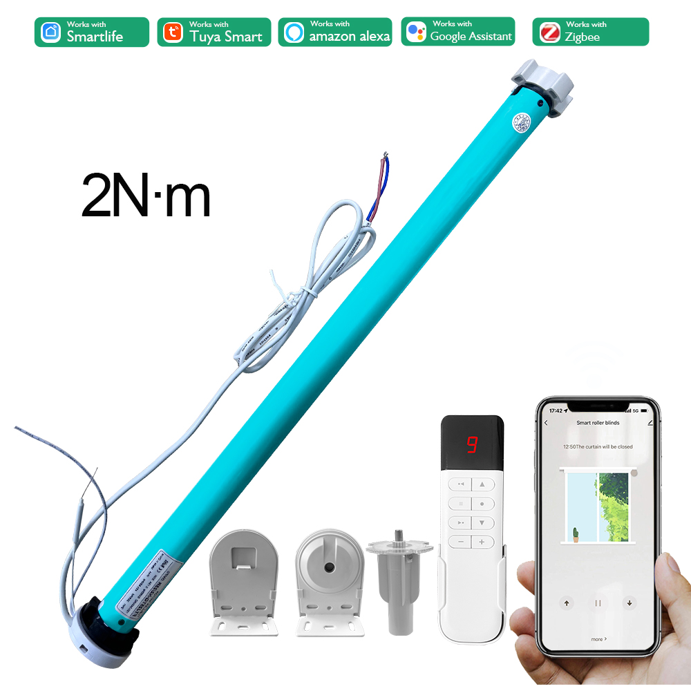 Smart Home Youtube - มอเตอร์ม่านม้วนอัจฉริยะ Tuya Zigbee 2N AC100-240V สำหรับท่อขนาด