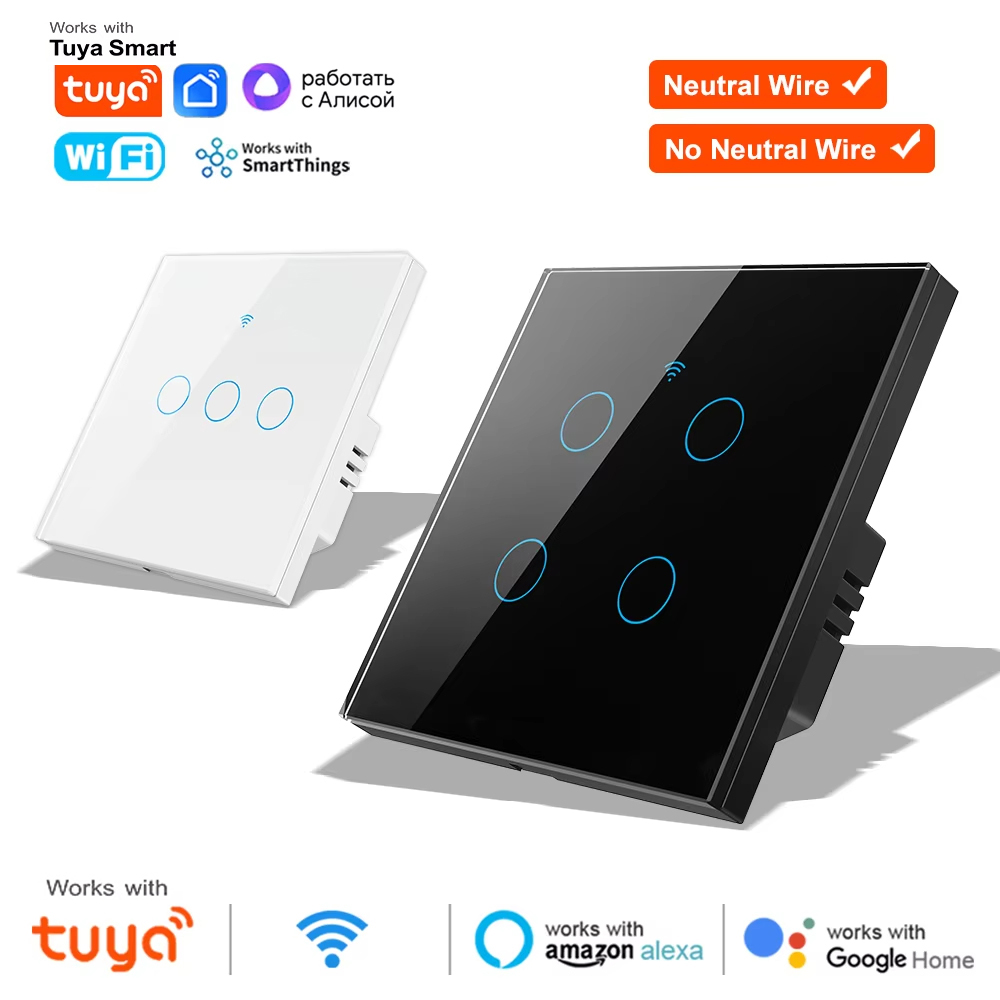 Smart Home Full System - สวิตช์ไฟติดผนังแบบสัมผัส WiFi RF 433mhz สมาร์ทสวิตช์ไร้สาย 1