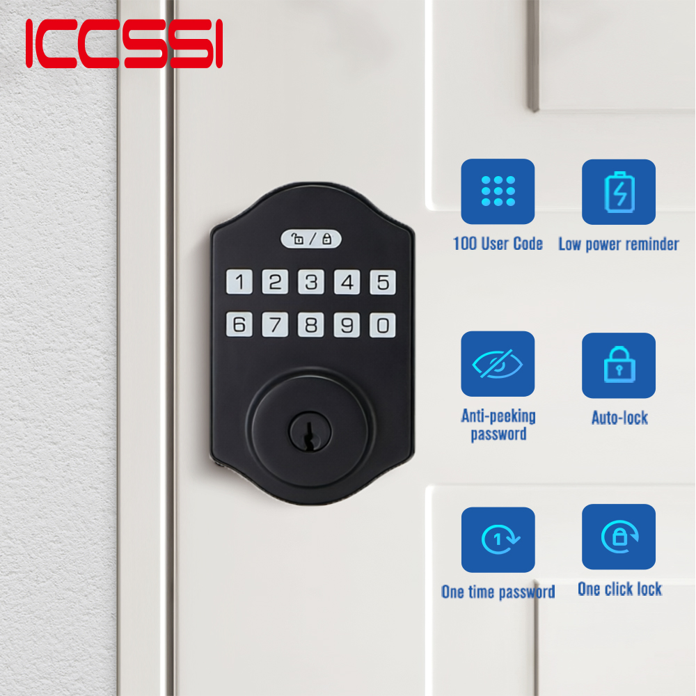 Airbnb Smart Home - ICCSSI Tuya Lock ล็อคประตูอัจฉริยะ ล็อคด้วยรหัสผ่าน/บลูทูธ/กุญแจ ปลดล็อคด้วยการกดเพียงครั้งเดียว