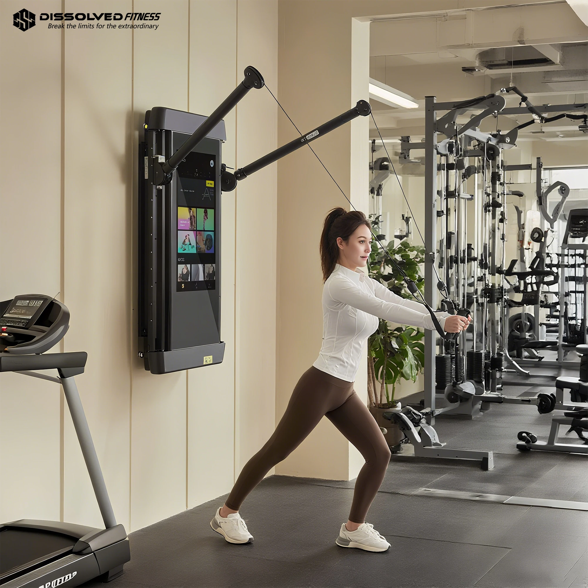 Smart Home Gym - กระจกฝึกซ้อมอัจฉริยะ AI LCD แบบติดผนัง ระบบ Android
