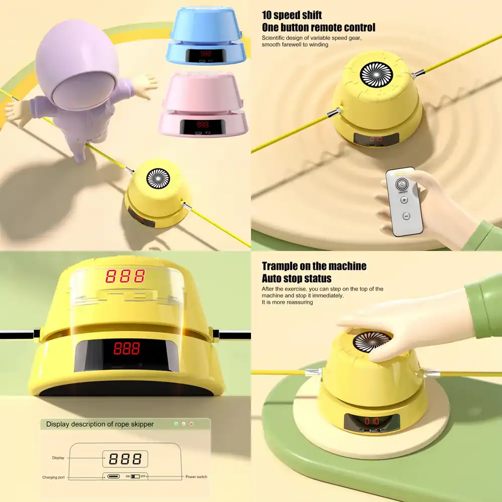 Smart Home Gym - WAP01 เครื่องกระโดดเชือกไฟฟ้าอัจฉริยะ พร้อมระบบนับจำนวนครั้งกระโดด ควบคุมด้วยรีโมท หน้าจอ LED