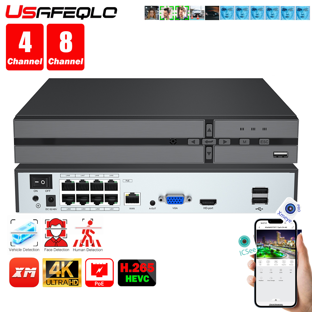 Security Ip Camera - Face Detection H.265 8ch * 4K