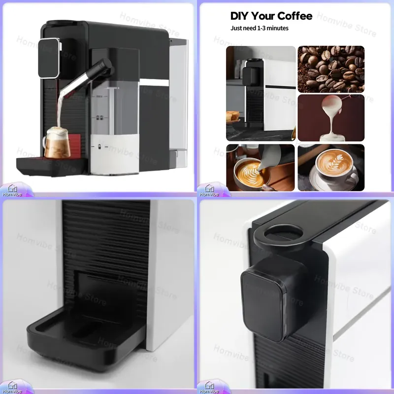 Smart Home Hotel - เครื่องชงกาแฟเอสเพรสโซแบบพกพาอัจฉริยะ พร้อมเครื่องทำฟองนม ใช้แคปซูลกาแฟ สำหรับบ้าน โรงแรม สำนักงาน