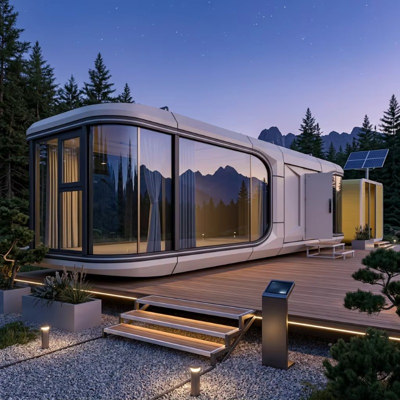 Airbnb Smart Home - บ้านแคปซูลอวกาศสมัยใหม่ บ้านสำเร็จรูปขนาดเล็ก ADU บ้านโมดูลาร์สำหรับอยู่อาศัยในสวนหลังบ้าน ให้เช่า Airbnb