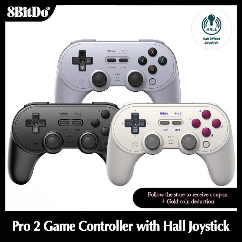 Smart Home Raspberry Pi - 8bitdo Pro2บลูทูธจอยควบคุมเกมเกมแพดไร้สายพร้อมเอฟเฟกต์ฮอลล์สำหรับ Nintendo Switch, PC, Macos,