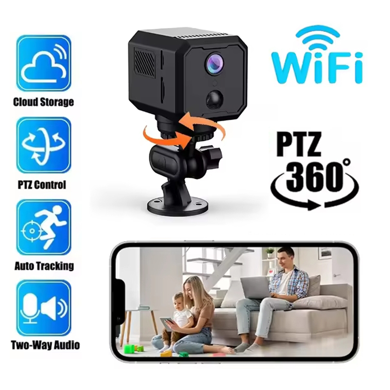 Smart Home Kamera Outdoor - 360 ° กล้องวงจรปิดอัจฉริยะไร้สายแบบพกพา ความละเอียดสูง หมุนได้ ตรวจจับมนุษย์
