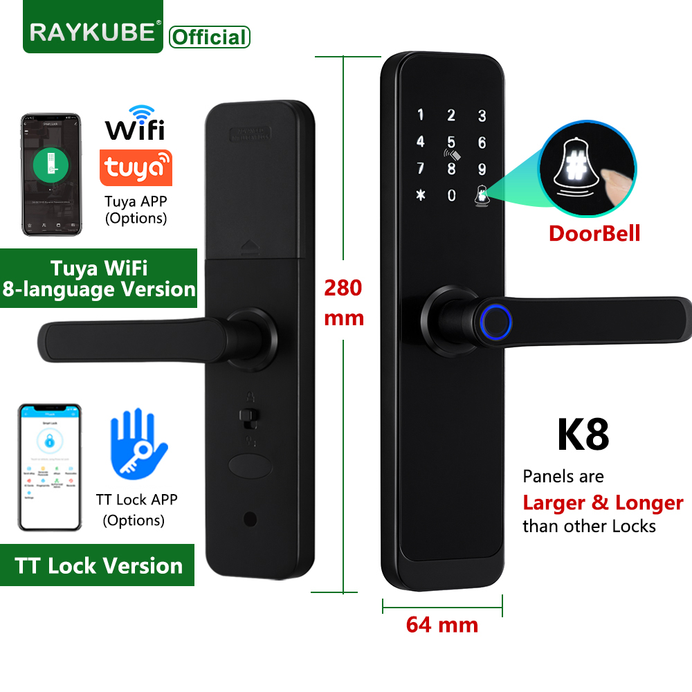 Smart Home Imou - RAYKUBE K8 สมาร์ทประตูล็อค TTlock บลูทูธ/Tuya Wifi