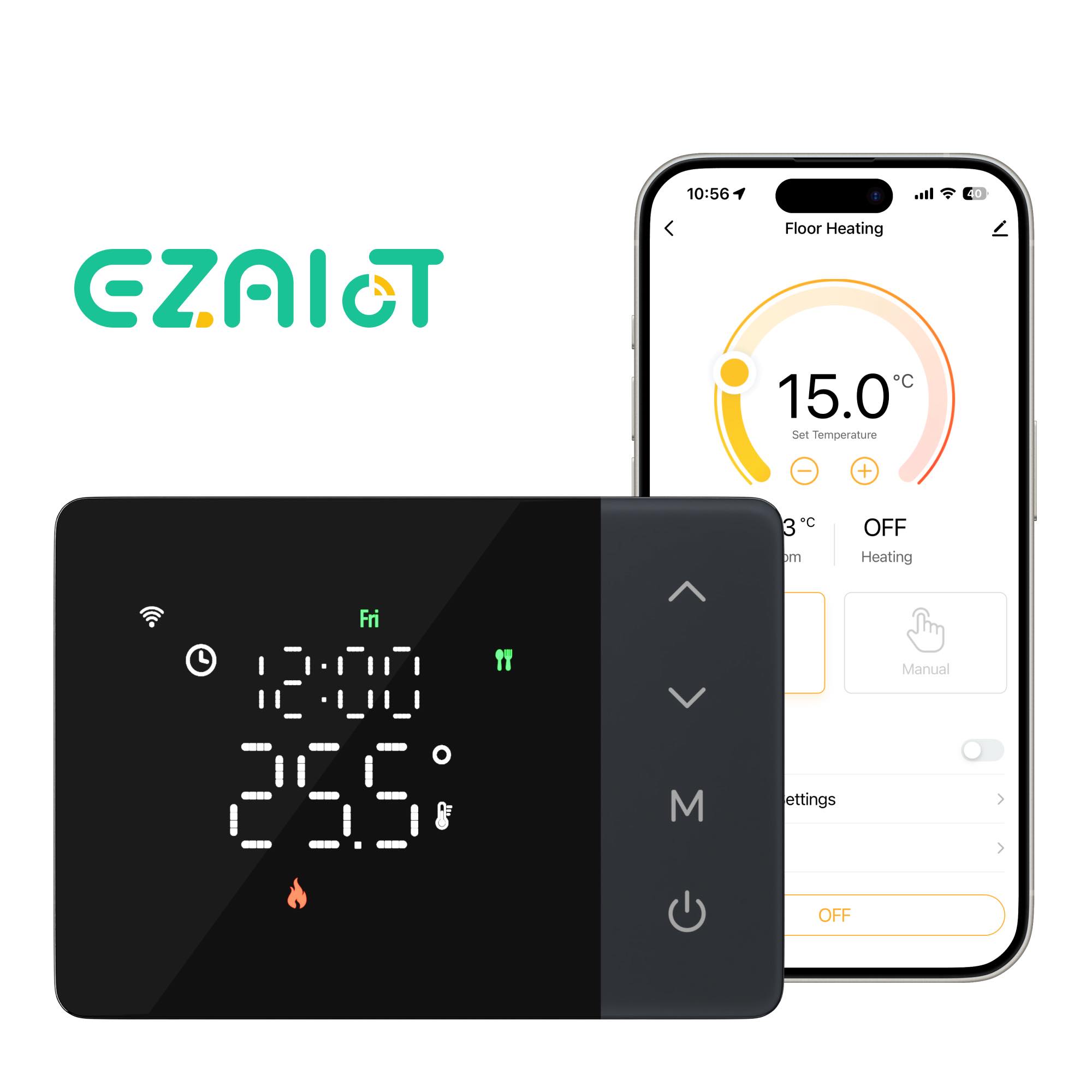 Smart Home Full System - เทอร์โมสตัทอัจฉริยะ Tuya ใช้แบตเตอรี่ ควบคุมหม้อต้มแก๊สผ่าน WiFi รองรับการตั้งโปรแกรมควบคุมความร้อน/ความเย็น