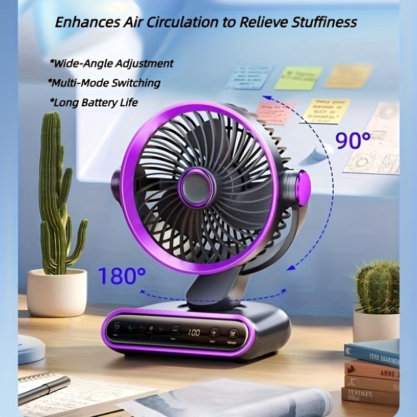 Smart Home Ventilation - พัดลมตั้งโต๊ะอัจฉริยะ 4 โหมด และปรับความเร็วได้ 100 ระดับ
