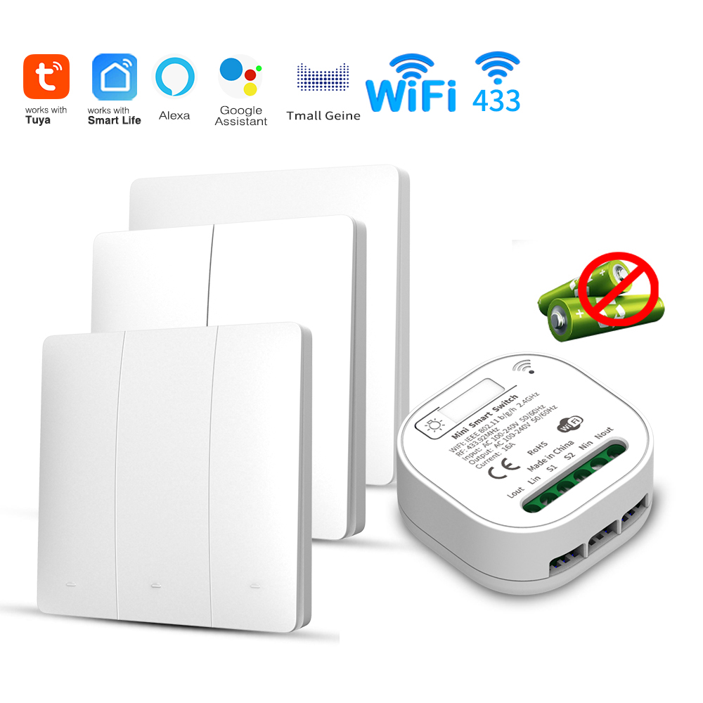 Smart Home For Living - สวิตช์ไฟอัจฉริยะ Tuya WiFi แบบใช้พลังงานในตัว ไม่ต้องใช้แบตเตอรี่ ทำงานร่วมกับ