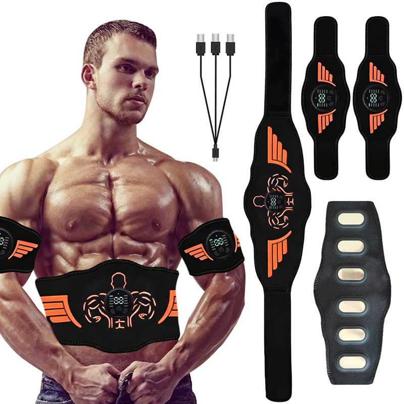 Smart Home Gym - เข็มขัดกระตุ้นกล้ามเนื้อ EMS ชาร์จผ่าน USB เข็มขัดกระชับสัดส่วนอัจฉริยะ เครื่องบริหารหน้าท้อง