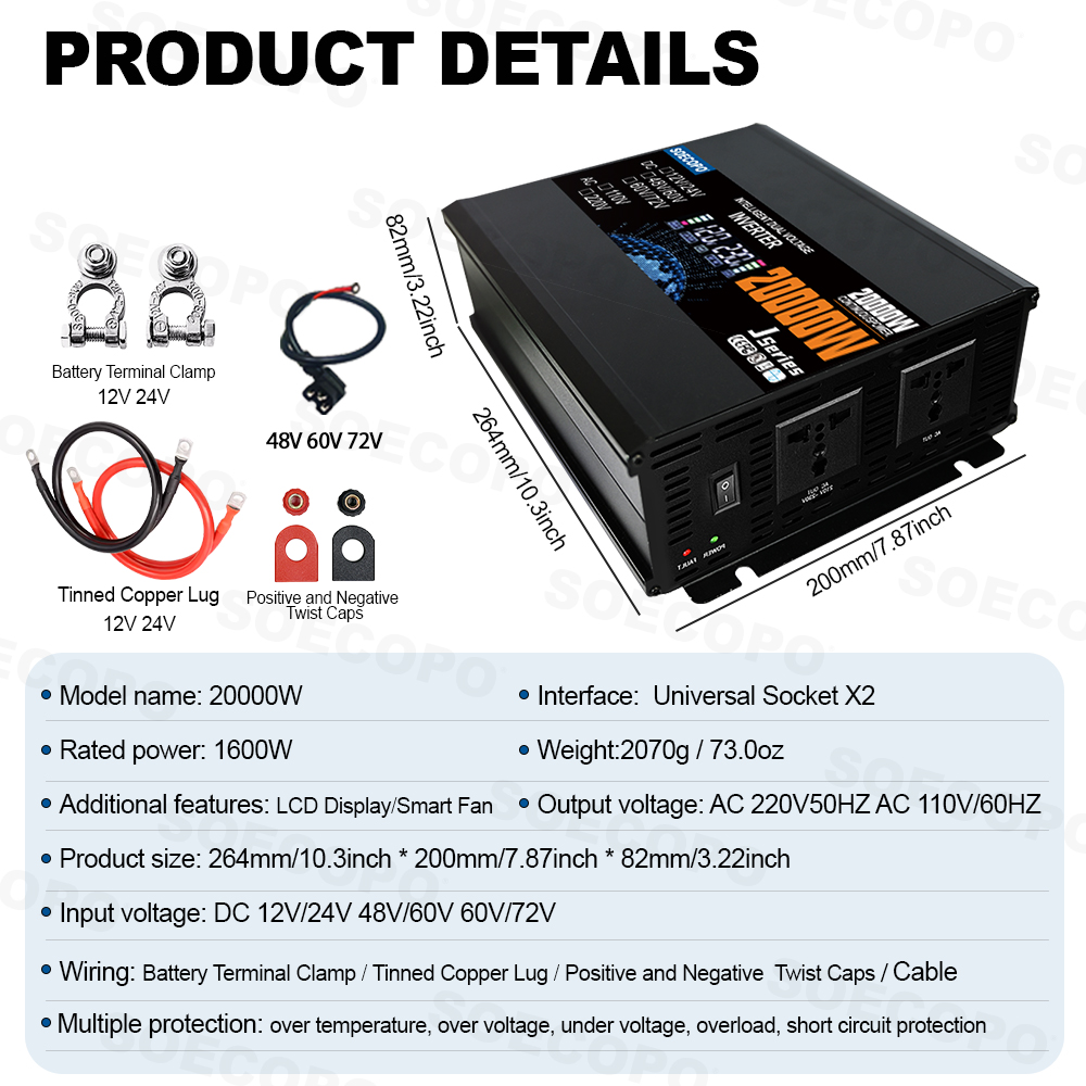 อินเวอร์เตอร์อัจฉริยะ 20000W - - Smart Home Full System บทวิจารณ์และราคา