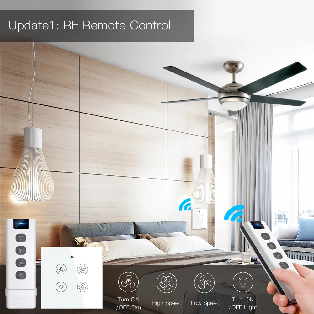 ใหม่WiFi RFสมาร์ทเพดานพัดลม2/3 - Smart Home Ventilation บทวิจารณ์และราคา