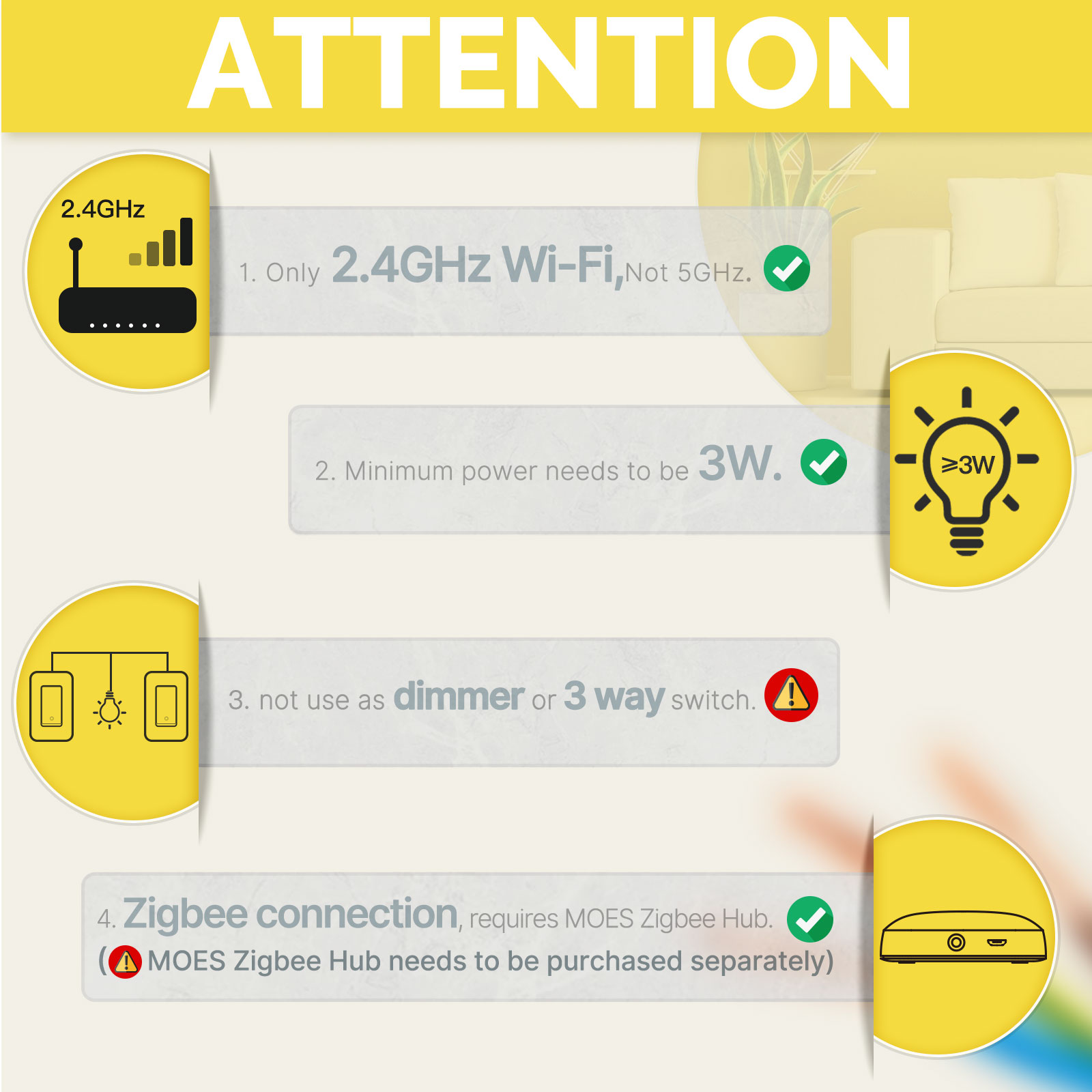 สวิตช์ไฟอัจฉริยะ Zigbee มาตรฐา - Smart Home For Living บทวิจารณ์และราคา