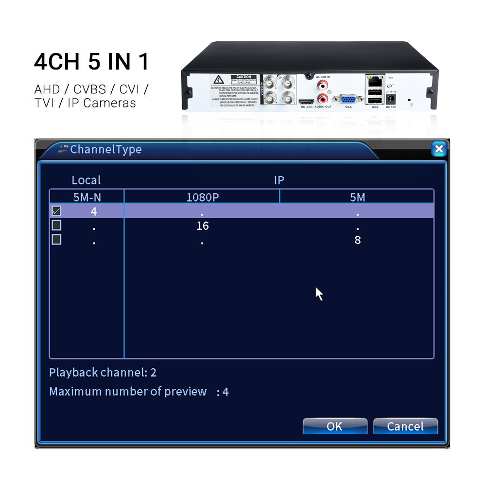Hamrolte 5M-N AHD DVR 4CH/8CH  - Security Ip Camera บทวิจารณ์และราคา