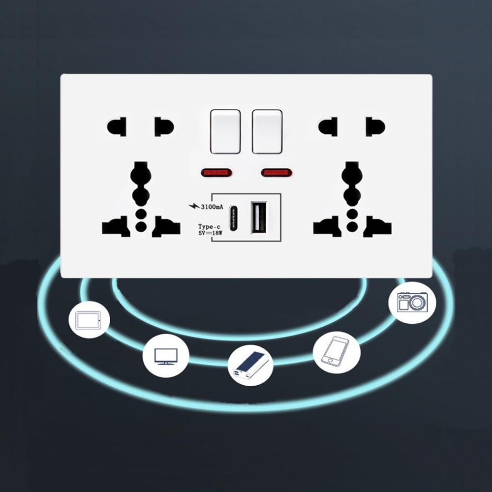 เต้ารับติดผนังแบบชาร์จเร็ว 18W - Smart Wall Socket บทวิจารณ์และราคา