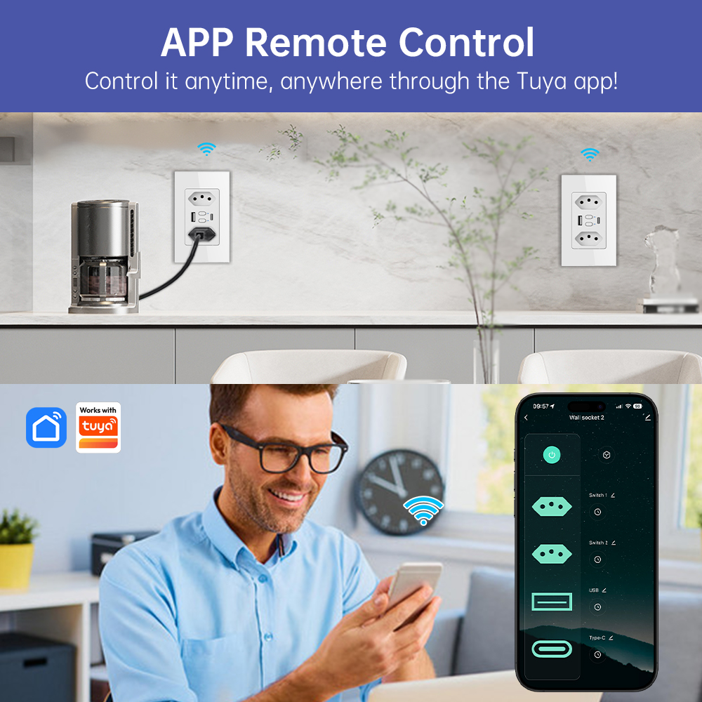 MANHOT ปลั๊กไฟอัจฉริยะ Wifi สำ - Smart Wall Socket บทวิจารณ์และราคา