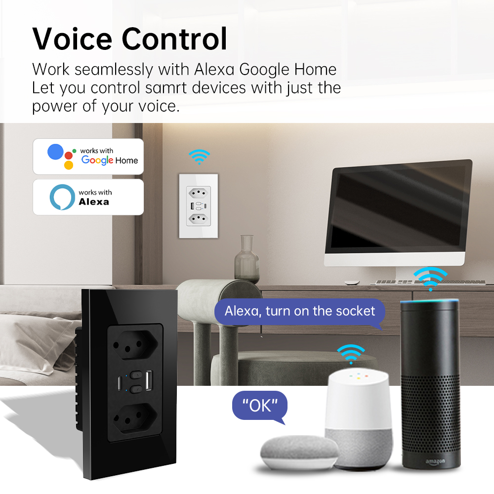 MANHOT ปลั๊กไฟอัจฉริยะ Wifi สำ - Smart Wall Socket บทวิจารณ์และราคา