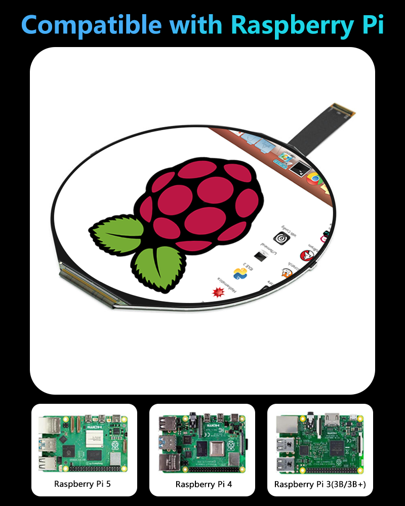 หน้าจอ LCD ทรงกลม 5 นิ้ว IPS 1 - Smart Home Raspberry Pi บทวิจารณ์และราคา